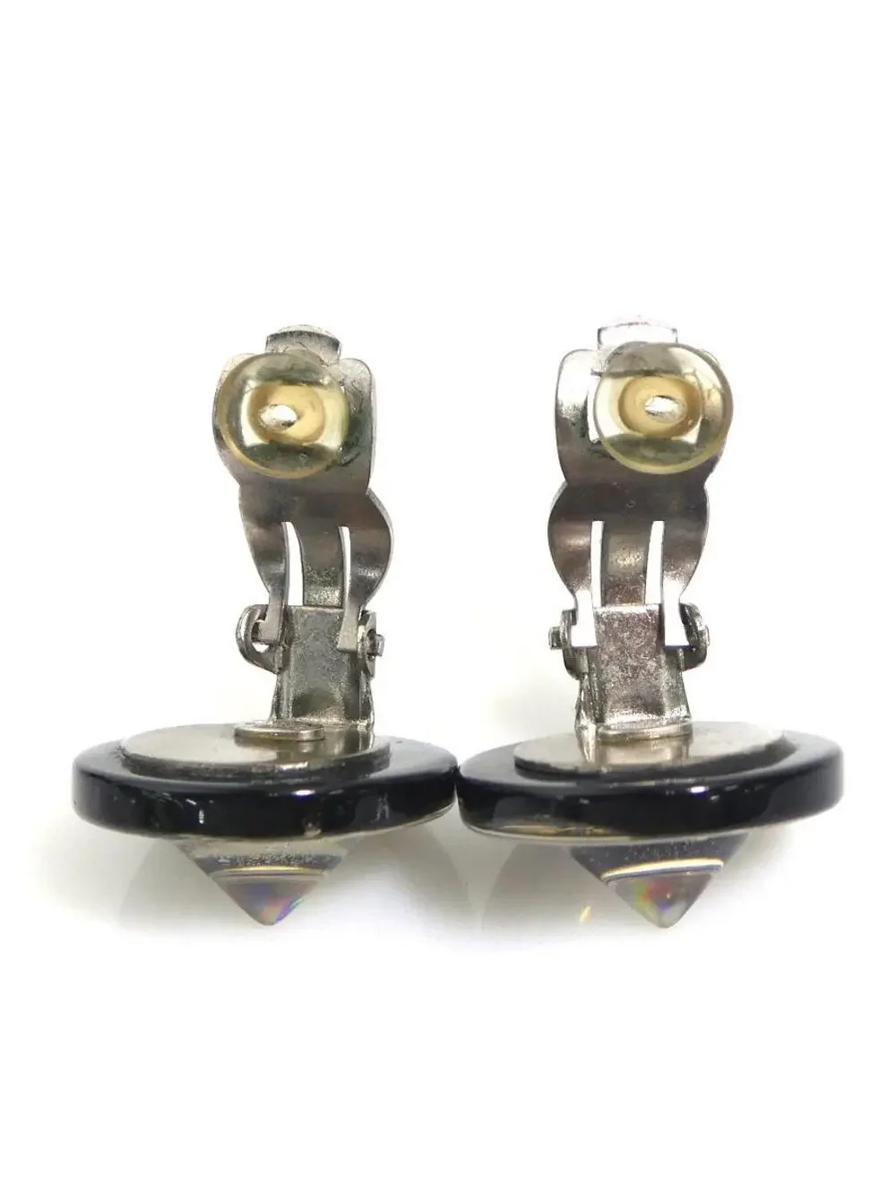 Auth Chanel Logo Clip On Earrings #303101C28B